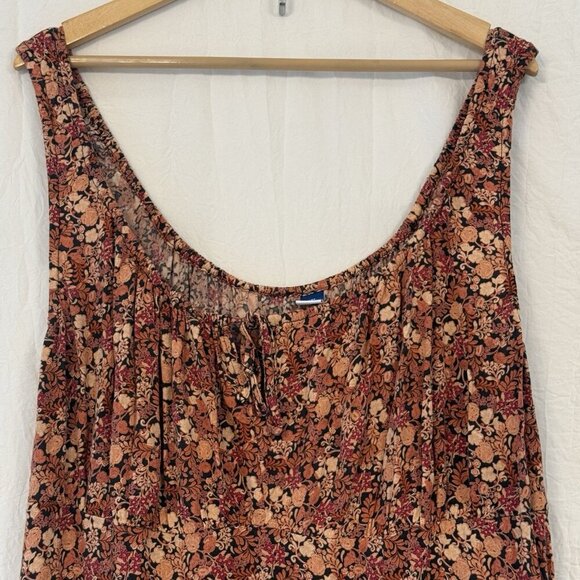 Old‎ Navy Waist-Defined Floral Midi Dress XXL Peasant Cottage Babydoll - Picture 5 of 11